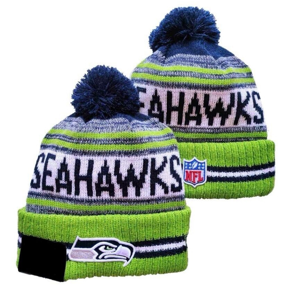 Seattle Seahawks NFL Knit Winter Hat Beanie On Field Sideline Fleece